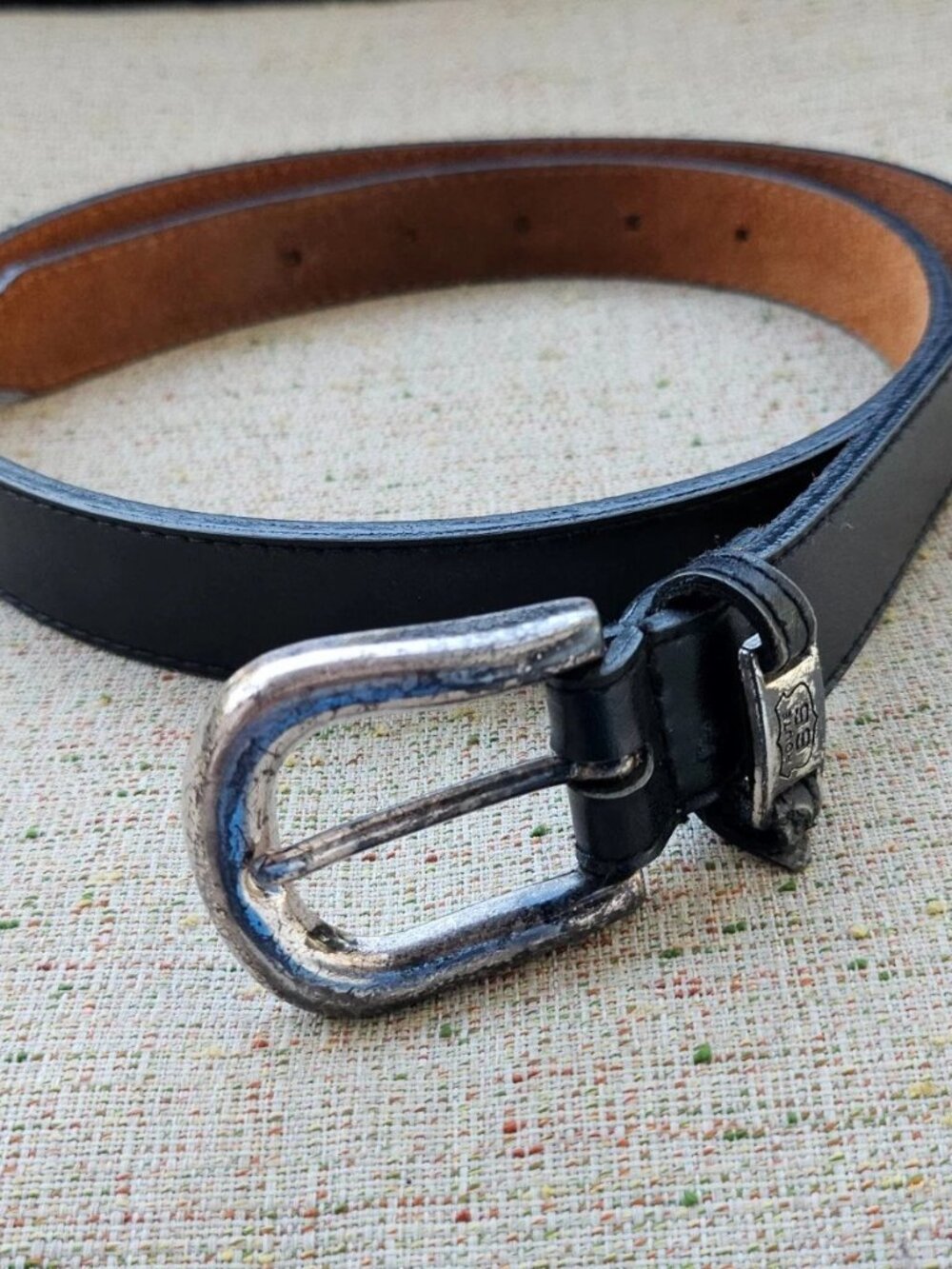 Vintage Route 66 Belt Black Genuine Leather Unisex Belt Waistband Size 30 inches - Picture 5 of 11